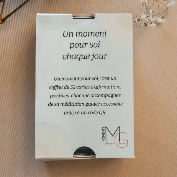52 cartes d'affirmations positives, chacune accompagnée de sa méditation guidée