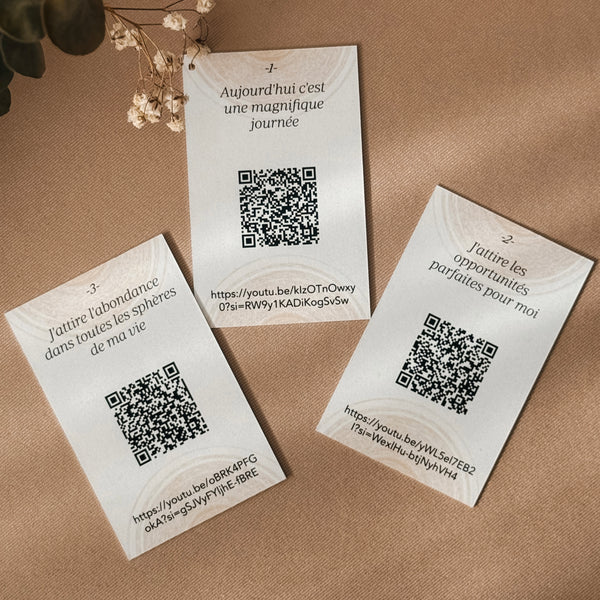 52 cartes d'affirmations positives, chacune accompagnée de sa méditation guidée