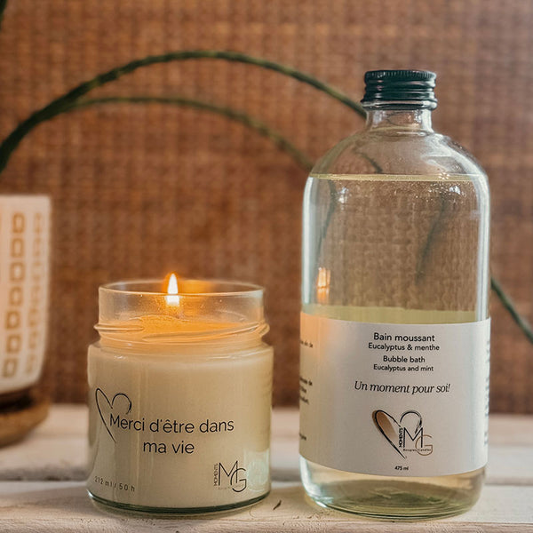 Duo - Bougie et bain moussant (Eucalyptus et menthe)